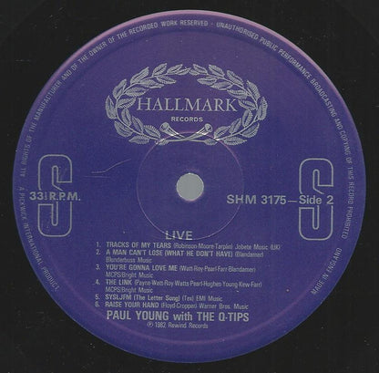 Paul Young And The Q Tips : Paul Young With The Q-Tips Live (LP, Album, RE)