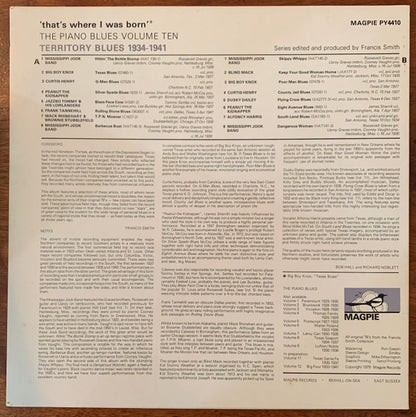 Various : 'That's Where I Was Born' - Territory Blues 1934-1941 (LP, Comp, Mono, bla)