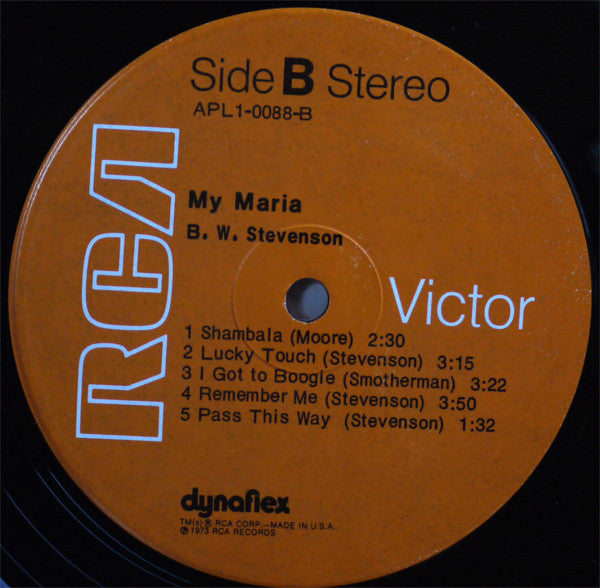 B.W. Stevenson : My Maria (LP, Album, Hol)