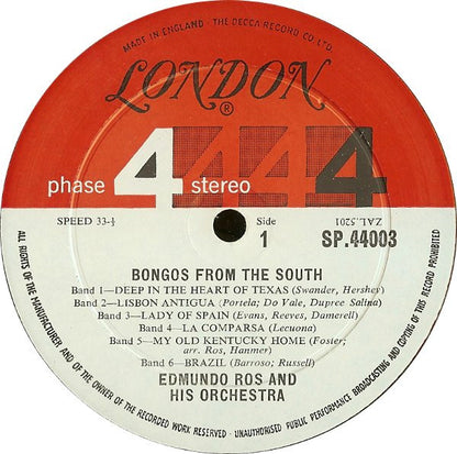 Edmundo Ros & His Orchestra : Bongos From The South (LP, Album, Gat)
