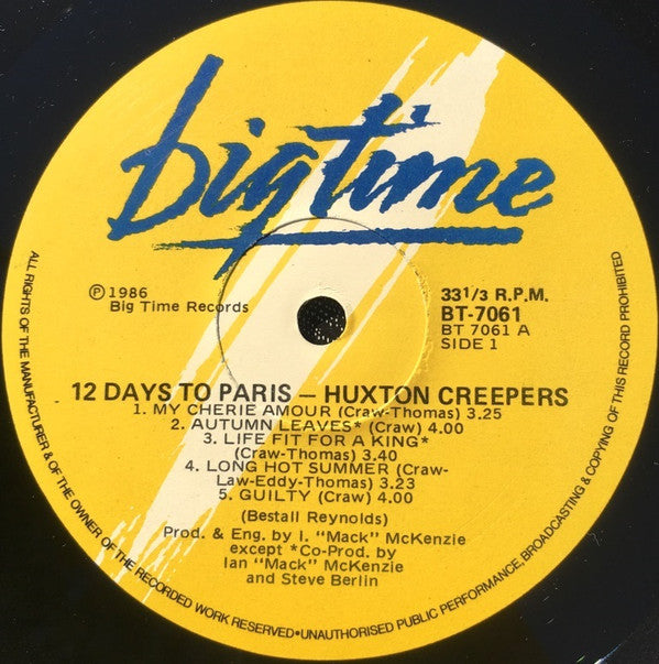 Huxton Creepers : 12 Days To Paris (LP, Album)