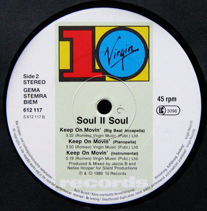 Soul II Soul : Keep On Movin (12", Maxi)