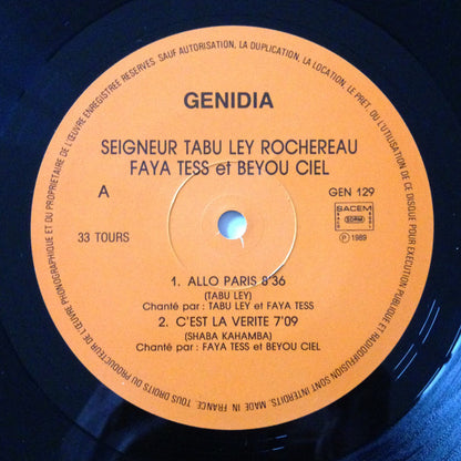 Tabu Ley Rochereau & Faya Tess & Beyou Ciel : Seigneur Tabu Ley Rochereau, Faya Tess Et Beyou Ciel (LP)