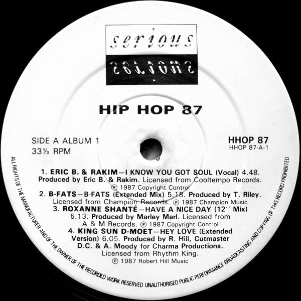 Various : Hip Hop 87 (2xLP, Comp, P/Mixed)