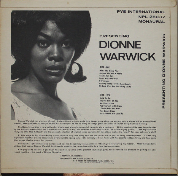 Dionne Warwick : Presenting Dionne Warwick (LP, Comp, Mono, RP)