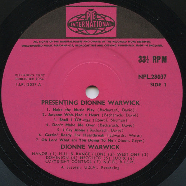 Dionne Warwick : Presenting Dionne Warwick (LP, Comp, Mono, RP)