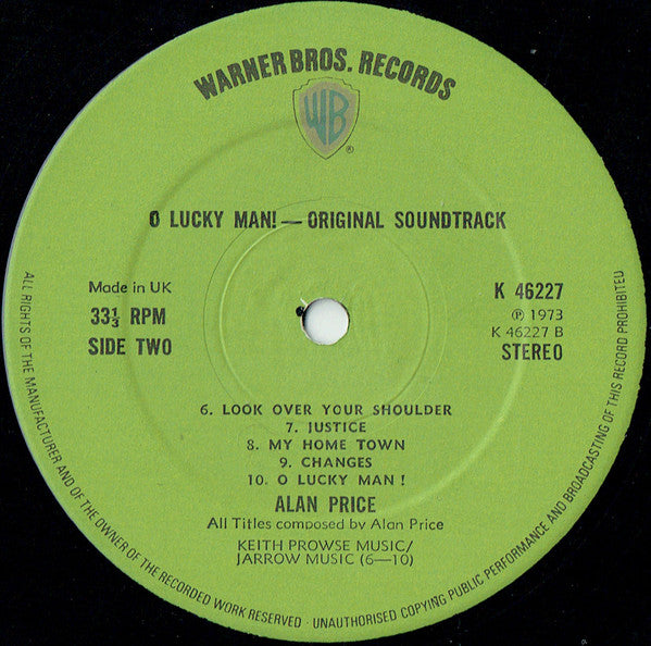 Alan Price : O Lucky Man! (Original Soundtrack) (LP, Album, Gat)