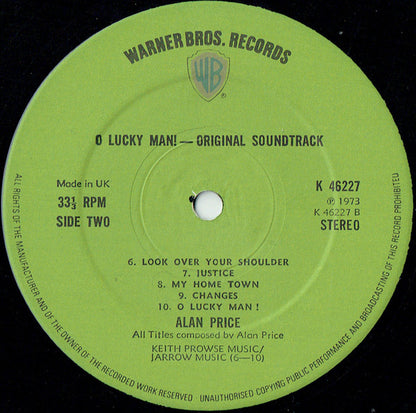 Alan Price : O Lucky Man! (Original Soundtrack) (LP, Album, Gat)