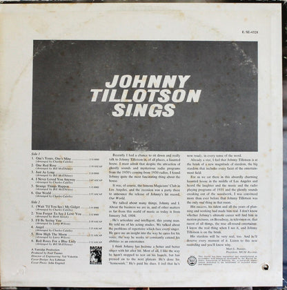 Johnny Tillotson : Johnny Tillotson Sings Our World (LP, Mono)