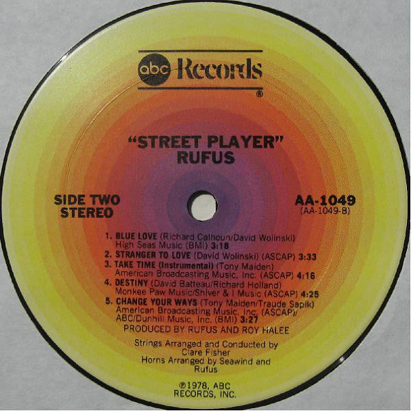 Rufus & Chaka Khan : Street Player (LP, Album, Gat)