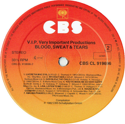 Blood, Sweat And Tears : V.I.P. Very Important Productions (LP, Comp, Club)