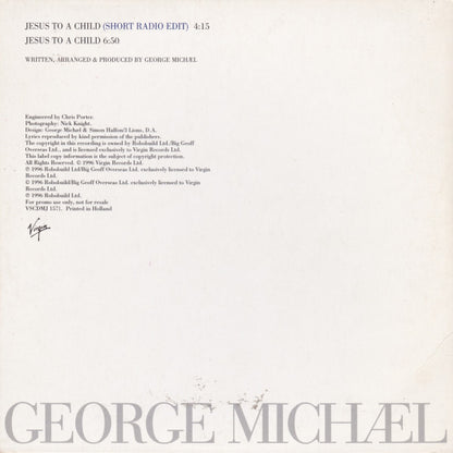 George Michael : Jesus To A Child (CD, Single, Promo)