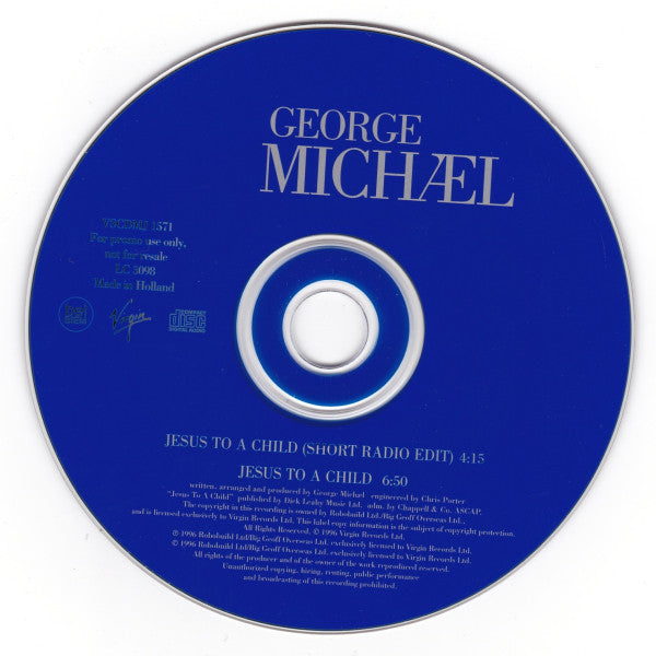 George Michael : Jesus To A Child (CD, Single, Promo)