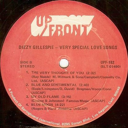 Dizzy Gillespie : Dizzy! Love Songs (LP, Comp)