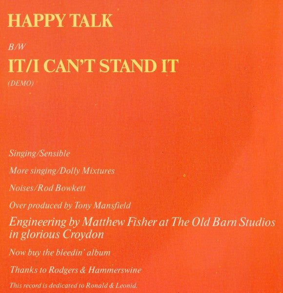 Captain Sensible : Happy Talk (12", Single)