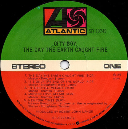 City Boy : The Day The Earth Caught Fire (LP, Album, Ric)