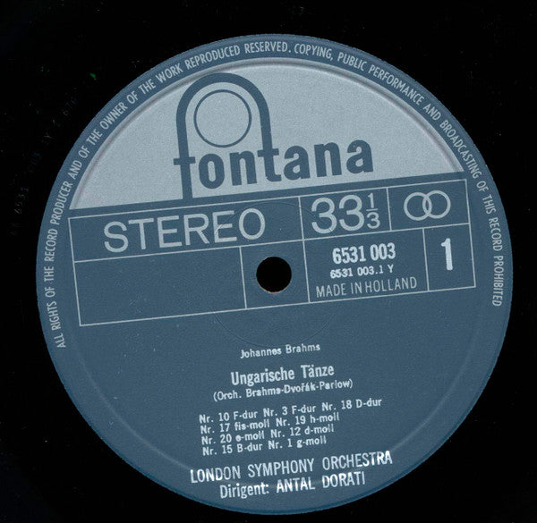 Johannes Brahms – London Symphony Orchestra, Antal Dorati : Ungarische Tänze (LP)