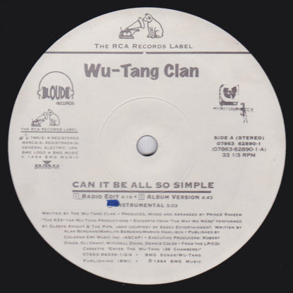 Wu-Tang Clan : Can It Be All So Simple / Wu-Tang Clan Ain't Nuthing Ta F' Wit (12")