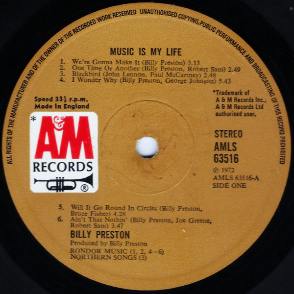 Billy Preston : Music Is My Life (LP, Album)