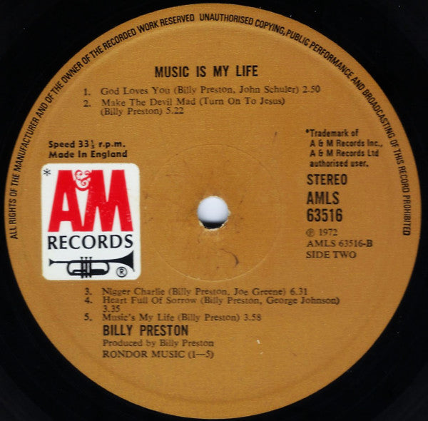 Billy Preston : Music Is My Life (LP, Album)