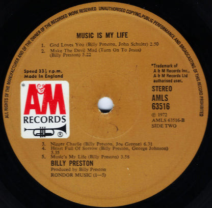 Billy Preston : Music Is My Life (LP, Album)