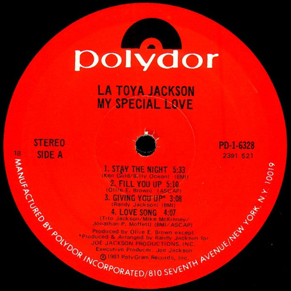 La Toya Jackson : My Special Love (LP, Album, 18)