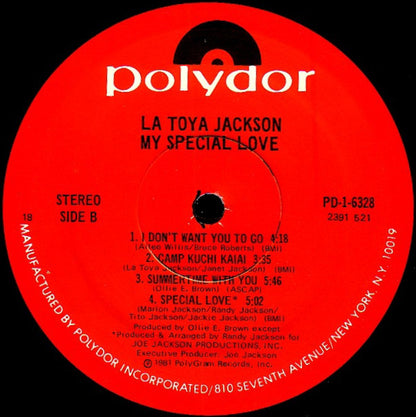 La Toya Jackson : My Special Love (LP, Album, 18)