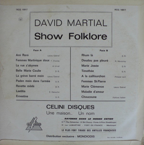David Martial : Show Folklore (LP, Album)