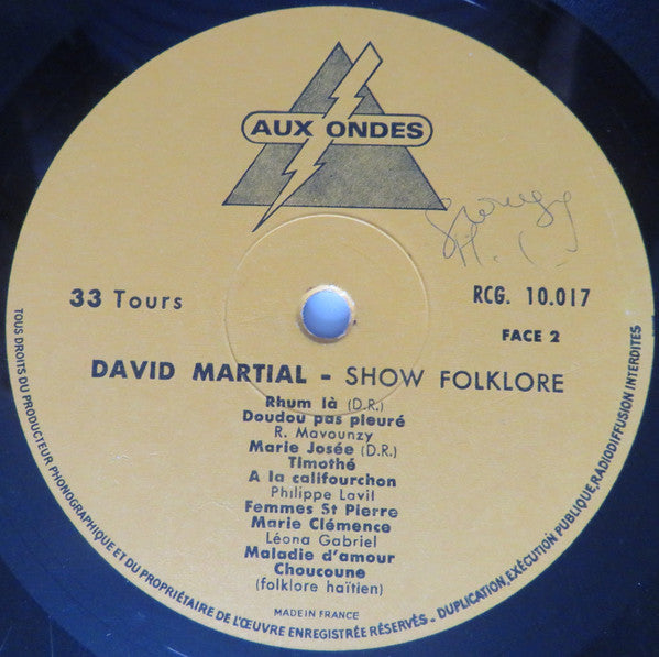 David Martial : Show Folklore (LP, Album)