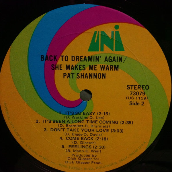 Pat Shannon : Back To Dreamin' Again / She Makes Me Warm (LP, Album)