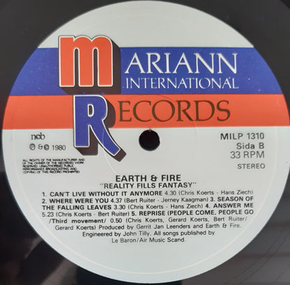 Earth And Fire : Reality Fills Fantasy (LP, Album, RE)