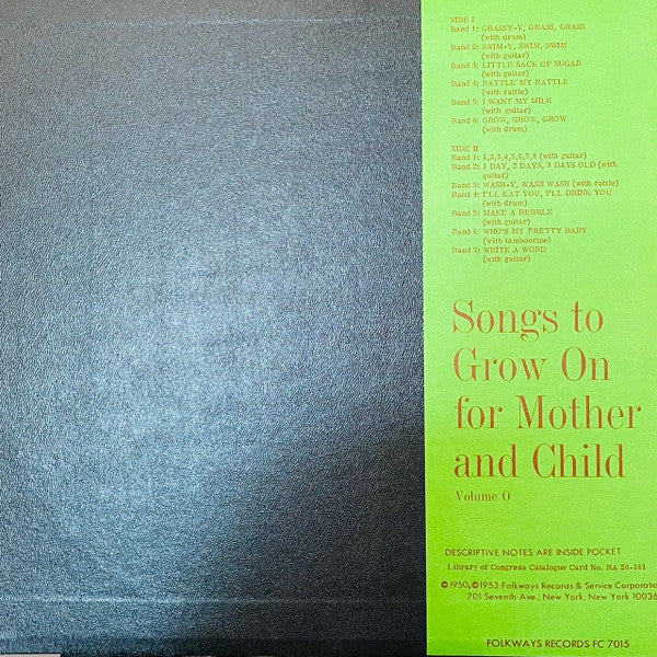 Woody Guthrie : Songs To Grow On For Mother And Child (Volume 0) (10")