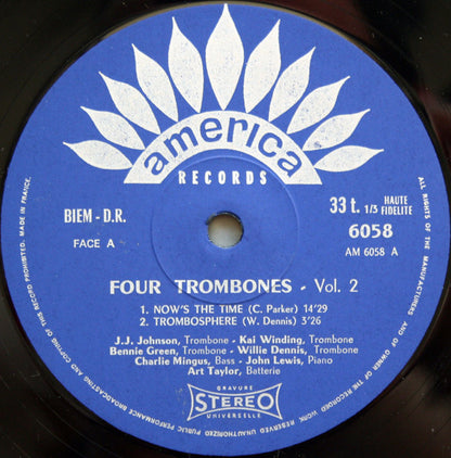 John Lewis (2) - Charles Mingus - J.J. Johnson - Kai Winding - Bennie Green - Willie Dennis : Four Trombones Volume 2 (LP, Album)