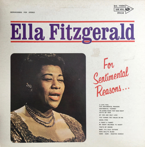 Ella Fitzgerald : For Sentimental Reasons... (LP, Comp, RM)