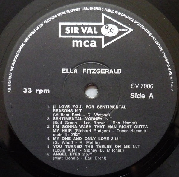 Ella Fitzgerald : For Sentimental Reasons... (LP, Comp, RM)