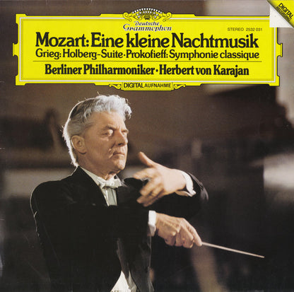 Wolfgang Amadeus Mozart, Edvard Grieg, Sergei Prokofiev, Berliner Philharmoniker · Herbert von Karajan : Eine Kleine Nachtmusik · Holberg-Suite · Symphonie Classique (LP)