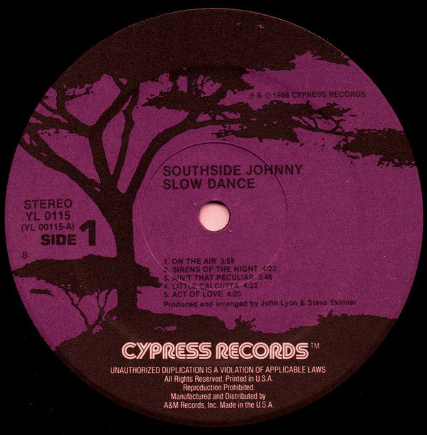 Southside Johnny : Slow Dance (LP, Album)