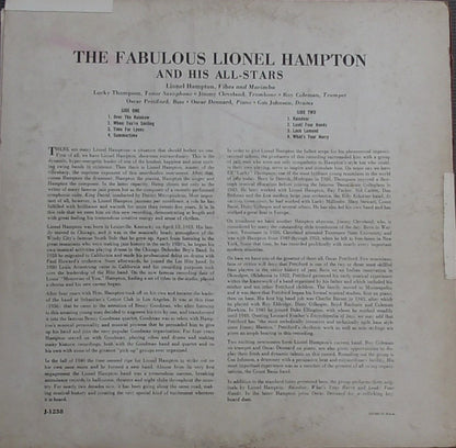 Lionel Hampton All Stars : The Fabulous Lionel Hampton And His All-Stars (LP, Album, Mono)