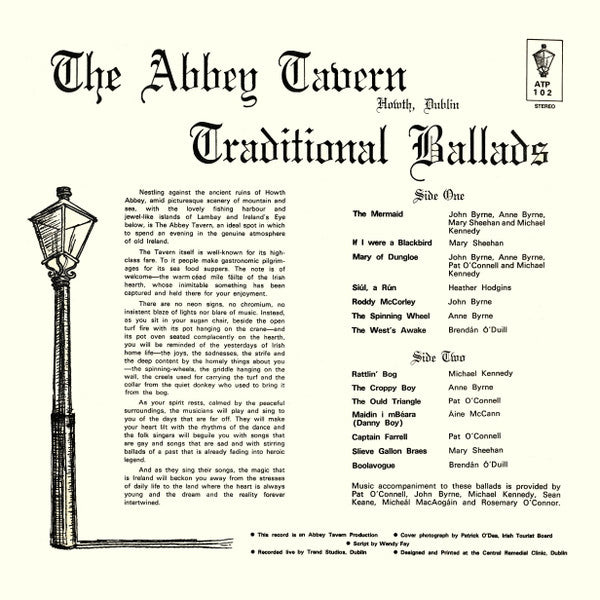 The Abbey Tavern Singers : The Abbey Tavern Howth, Dublin: Traditional Ballads (LP, Pri)