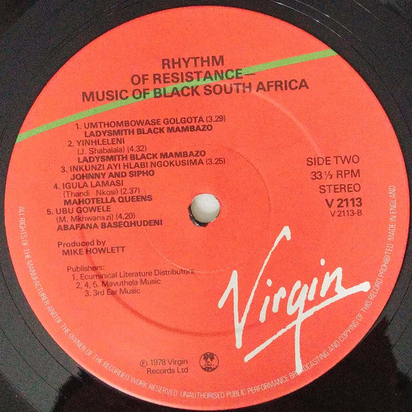 Various : Rhythm Of Resistance - Music Of Black South Africa (LP, Comp)