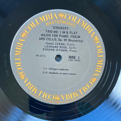 Franz Schubert - Eugene Istomin, Isaac Stern, Leonard Rose, The Istomin/Stern/Rose Trio : Schubert Trio No. 1 In B-Flat, Op. 99 (LP, RE, RP)