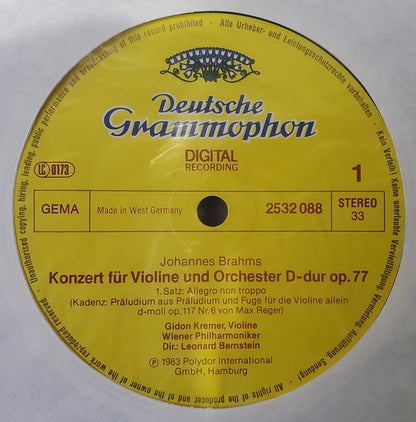 Johannes Brahms - Wiener Philharmoniker, Gidon Kremer · Leonard Bernstein : Violinkonzert = Violin Concerto (LP)