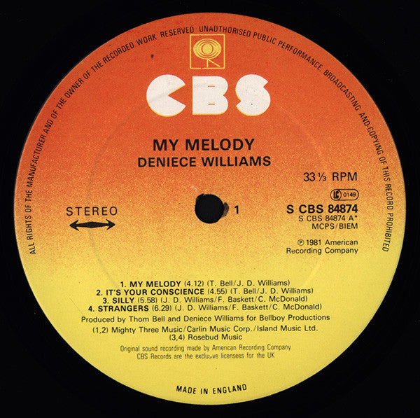 Deniece Williams : My Melody (LP, Album)