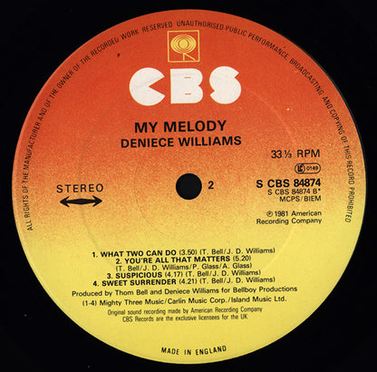 Deniece Williams : My Melody (LP, Album)