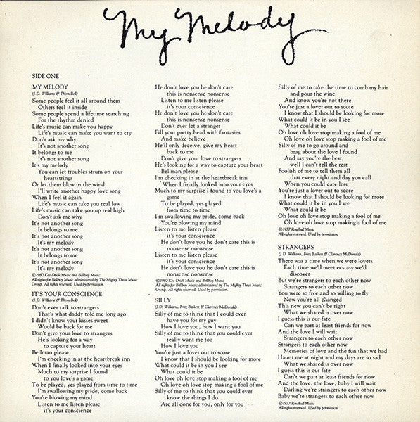 Deniece Williams : My Melody (LP, Album)