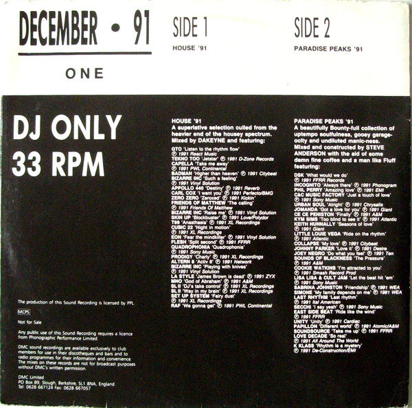 Various : December · 91 - One (12", Mixed)