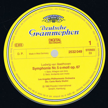 Ludwig van Beethoven – Los Angeles Philharmonic Orchestra, Carlo Maria Giulini : Symphony No. 5 (LP)