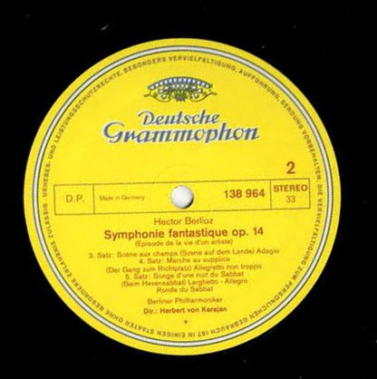 Hector Berlioz, Berliner Philharmoniker, Herbert von Karajan : Symphonie Fantastique (LP, RE)