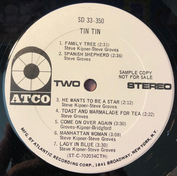 Tin Tin (5) : Tin Tin (LP, Album, Promo, Ter)