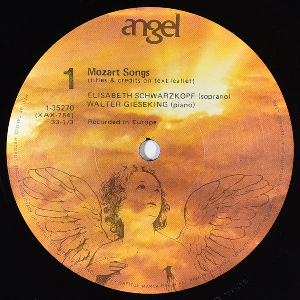 Wolfgang Amadeus Mozart – Elisabeth Schwarzkopf, Walter Gieseking : Mozart Songs (LP, Mono)